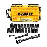 DEWALT Metric/SAE DWMT74739 - Juego de llaves de vaso de impacto (1/2', 23 piezas)